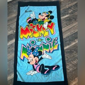 Vintage Mickey and Minnie Beach Towel Florida Vacation Disney